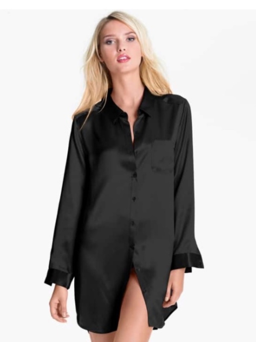 Shimera XL 100% silk dress or nightie button front shirt style